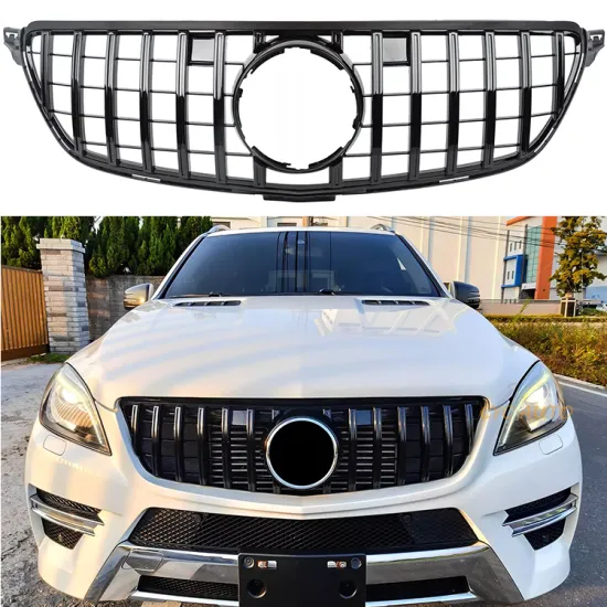 Black Silver Grill GT Panamericana Front Bumper Grille for Mercedes Benz ML Class W166 2013-2015 ML250 ML350 ML450
