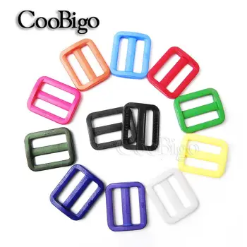 50pcs Color 1"(25mm) Plastic Tri-Glides Slider Adjustable Buckle for Outdoor Backpack Webbing Moll Tactical Bag Part Accessories
