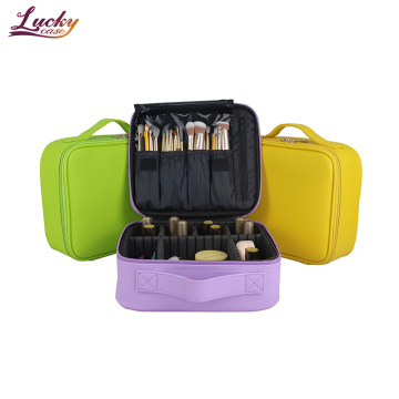 Adjustable Divider PU Makeup Bag for Travel - Cosmetics & Brushes