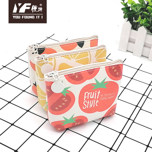 Bolsa de moedas de PU com maquiagem estilo fruta