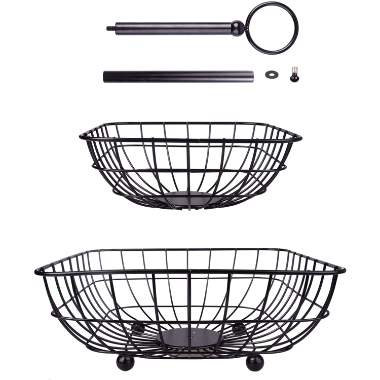 2 tazón de canasta de frutas de 2Tier para cocina