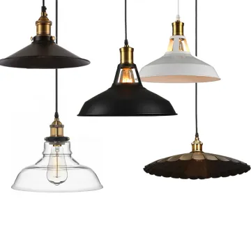 Smoky Grey Glass Iron Pendant Lamp - Loft Industrial Hanging Lamp