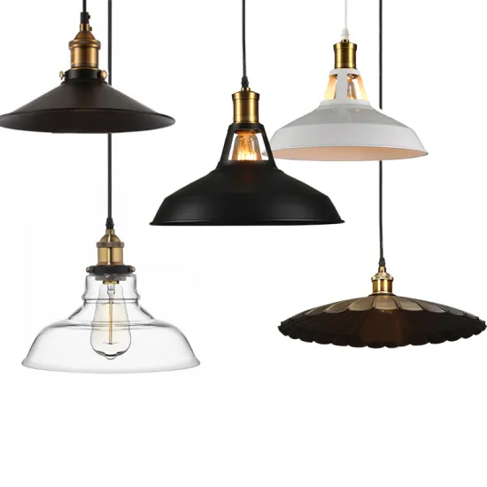 Smoky Grey Glass Iron Pendant Lamp - Loft Industrial Hanging Lamp
