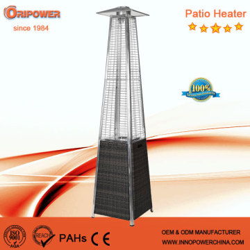 Real Flame Pyramid Gas Heater with Wicker Rattan Body: The Perfect Outdoor Heating Solution