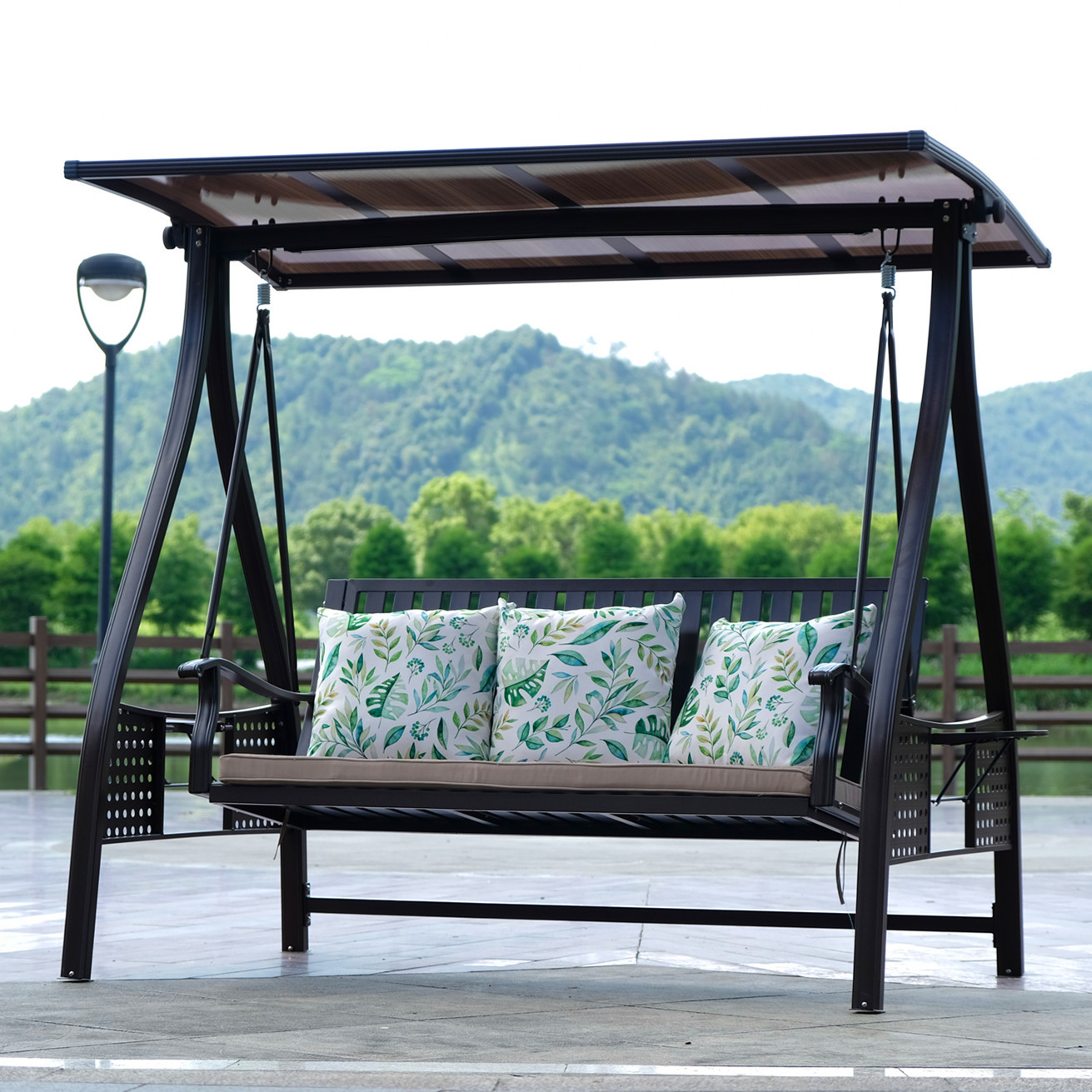 outdoor swing with canopy