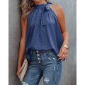 O-neck Sleeveless Blouse and Shirts for Women