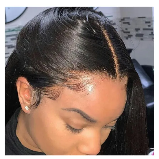 Double Drawn Burmese Cuticle Aligned Human Virgin Hair Wig Pre Plucked Full HD Closure Lace Front Glueless Wig With Elastic Band