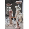 Baroque Style Human Size Marble Statues Pair