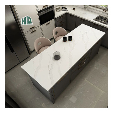 China Factory Solid Surface Bathroom Countertops Fantasy Calacatta Grey Vein Artificial Quartz Kitchen Countertop