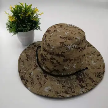 Hot Sale Camouflaged Wide Brim Cowboy Hat for Summer Outdoor Sunshade