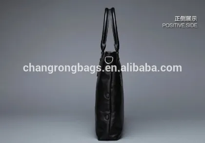 Man business top grain genuine leather handbag