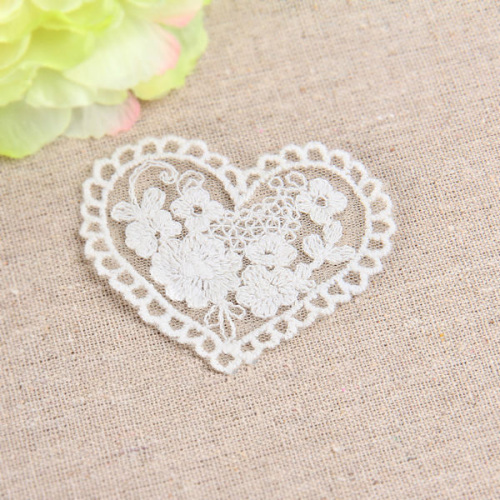 100% Cotton Heart Shaped Original Color Lace