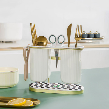 Wall Mount Chopsticks Storage Box with Absorbent Pad for Kitchen Organizer