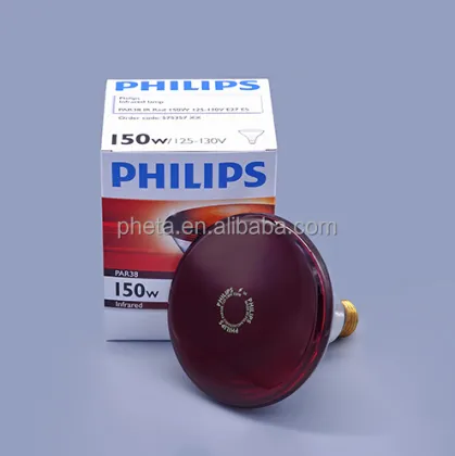 Philips Infrared Bulb PAR38 150W E27 110V Red Heat Lamp