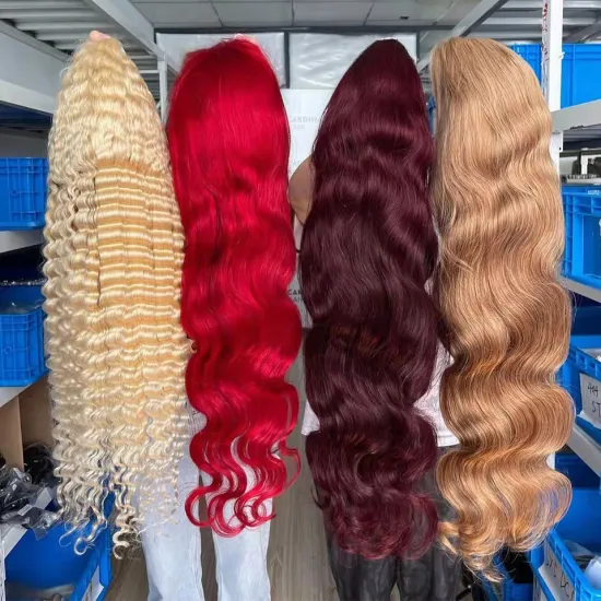 HF large stock 613 full lace wig, Brazilian 613 blonde full lace human hair wig,40 inch 613 virgin hair human hair wigs