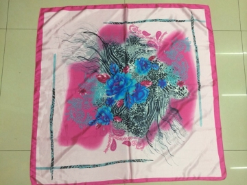 China factory directly square printed satin scarf