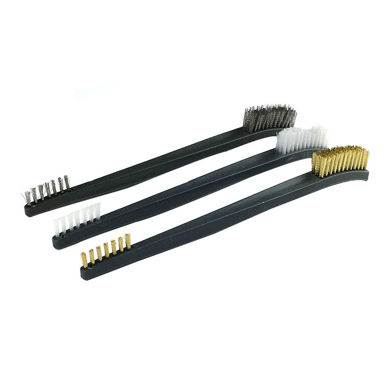 3pcs/lot Mini Steel Double-end Wire Polishing Brush Metal Cleaning Rust Brush Auto Gas Stove Accessories Pipes Cleaning Tools