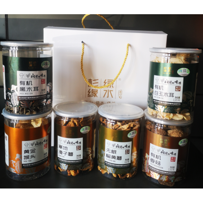 Deliciosa caixa de presente de cogumelos