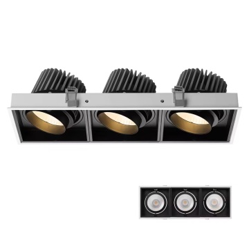 Trimless IP54 GU10 Frame MR16 Frame Recessed 3 Head Square LED Ceiling Spotlights