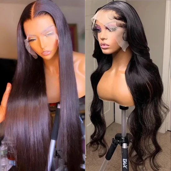 Transparent 13x4 Lace 360 Closure Wigs Pre Plucked 30 Inch Full Lace Human Hair Wigs Bleached Knot Straight Hd Lace Frontal Wig