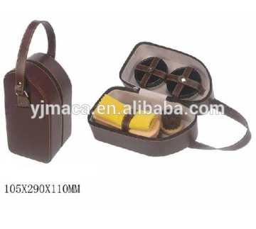 Traditional portable shoe care sets with two shoe polish for men