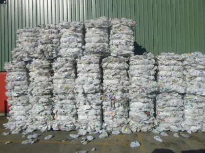 Baled HDPE Natural bottles