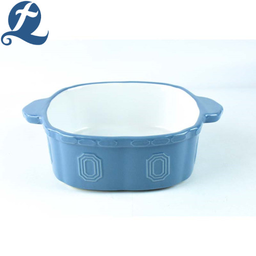 Home used kitchenware ceramics bakeware with binaural