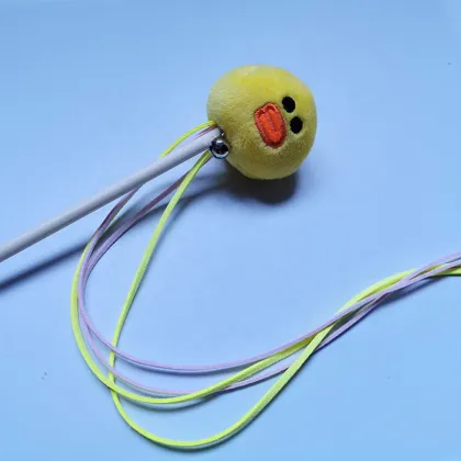 Interactive Cat Toy Cat Teaser Toy Plush Wood Teaser Stick With Bell