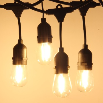 Waterproof 15M with 15 sockets String Lighting Commercial Grade E26 E27 Holiday LED String Light