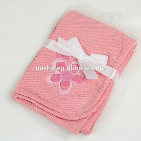 Waffle Weave knitted 100% cotton baby blanket wholesale