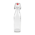 Bottiglia di vetro quadrata da 500 ml con clip swing