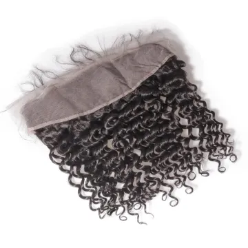 Grade 8A Mink Peruvian Remy Virgin Hair Bundles Deep Wave Weft With Middle Part Deep Wave Lace Closure