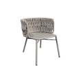 Sandy White Electrostatic Spraying Outdoor Dining Chairs