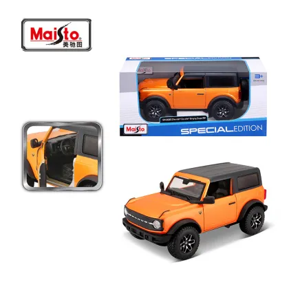 Maisto J EEP Bronco Off-Road Vehicle with Opening Doors - 1:24 Scale Diecast Alloy Car Model and Toy