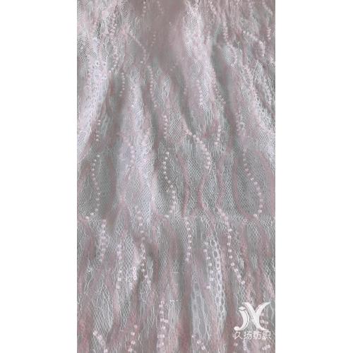 Pink Embroidery Bridal Gown Fabric