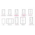 large aluminum fixed tempered laminated glass window