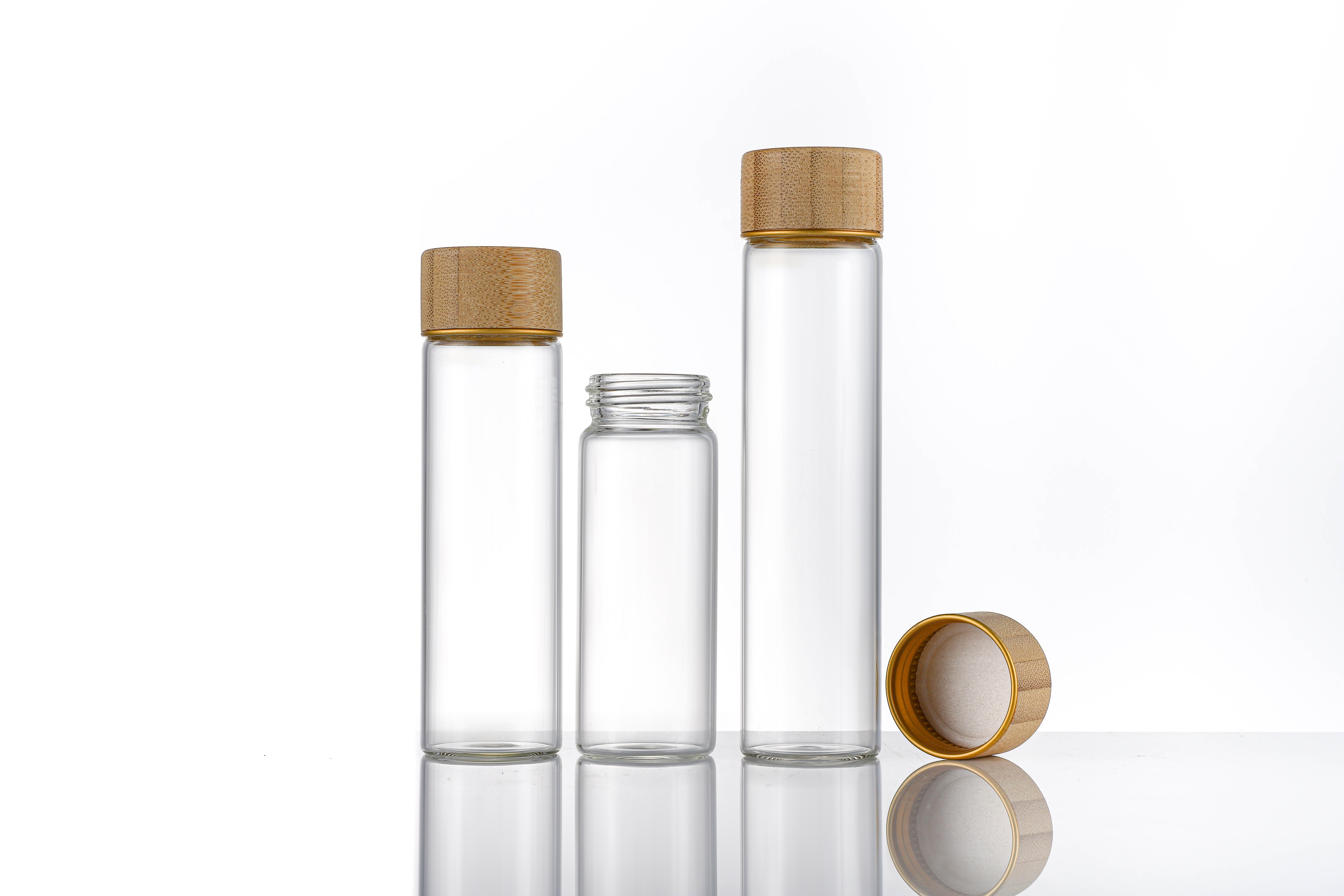 蓋付き30ml 50ml 60ml透明なガラス瓶