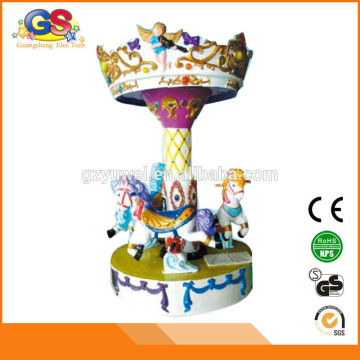 2014 hot sale newest amusement funfair mini mechanical carousel coin operated horse ride
