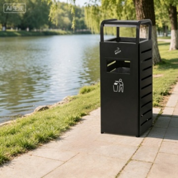 Wholesale Park Metal Bin Including Cigarette Ashtray Feature