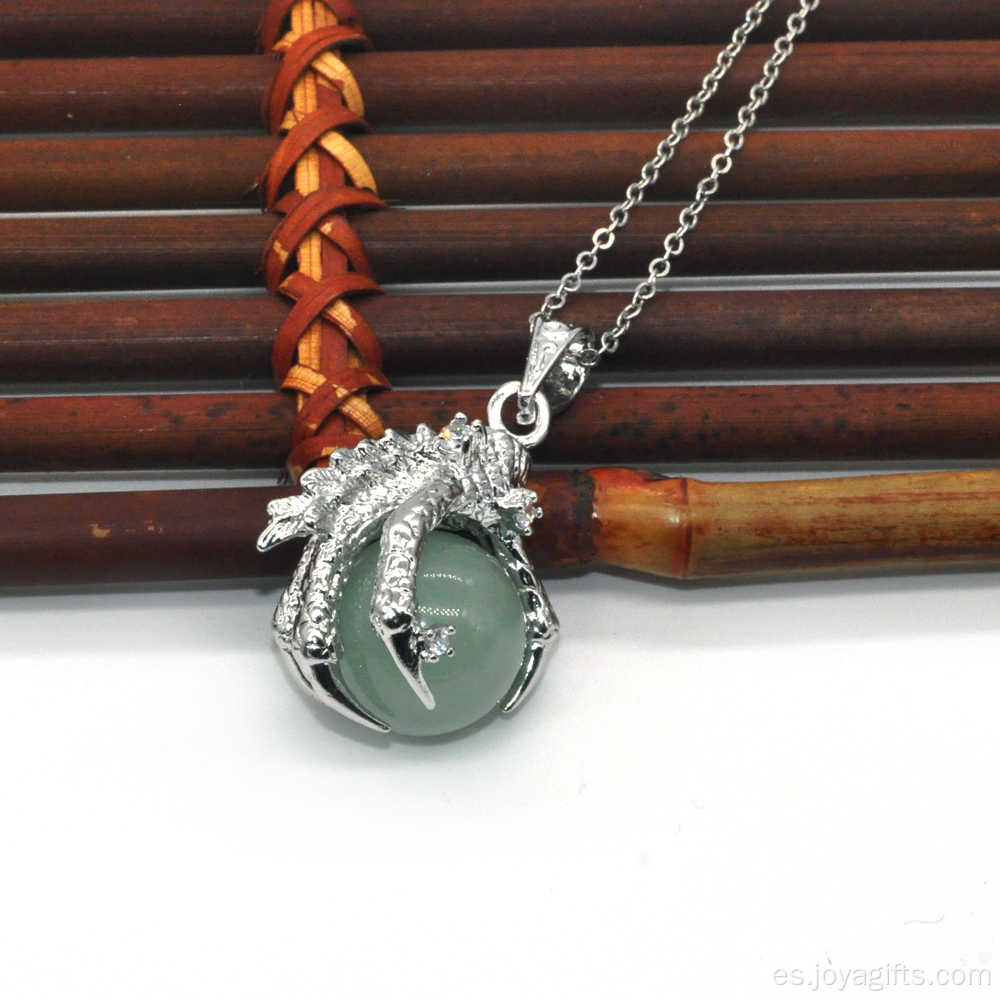 Venta al por mayor de joyería de moda Aventurine Sphere Dragon Claw Pendant