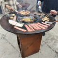 Garden customized 3-5 people corten steel bbq