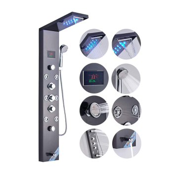 Modern European Stainless Steel Thermostatic Shower Panel Faucet Parts - Ceramic - 3 Years Brushed