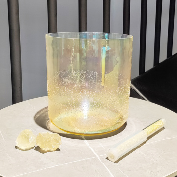 Tazón de canto de cristal de alquimia citrina