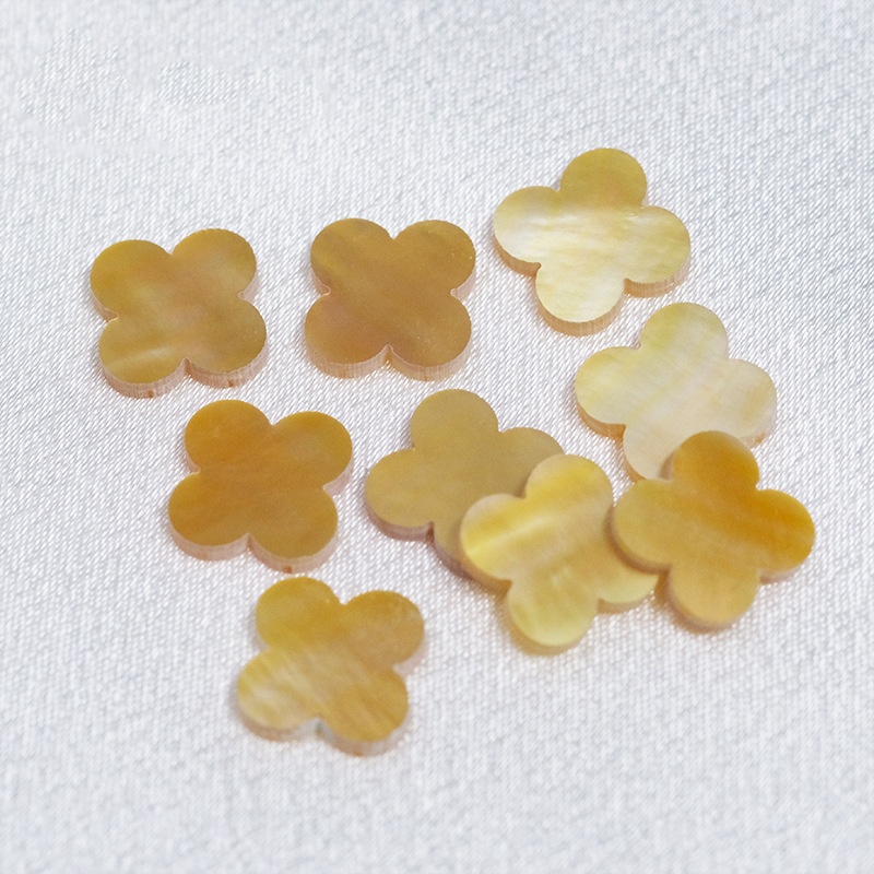 Four Leaf Clover yellow Shell Loose Stone