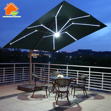 Customized 3M Swimming Pool Umbrella with LED Lighting: Solar Patio Umbrellas & Bases