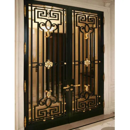 IKEA LATEST DESIGN NFRC WATERPROOF SOUND PROOF IRON GLASS DOORS FOR HOUSES