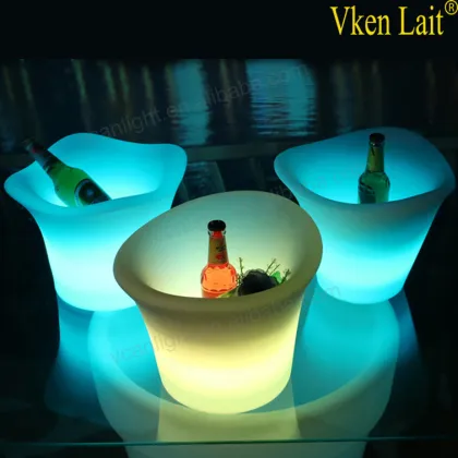 Chargeable Beer Ice Bucket - LED Blue Goose Beer Plastics