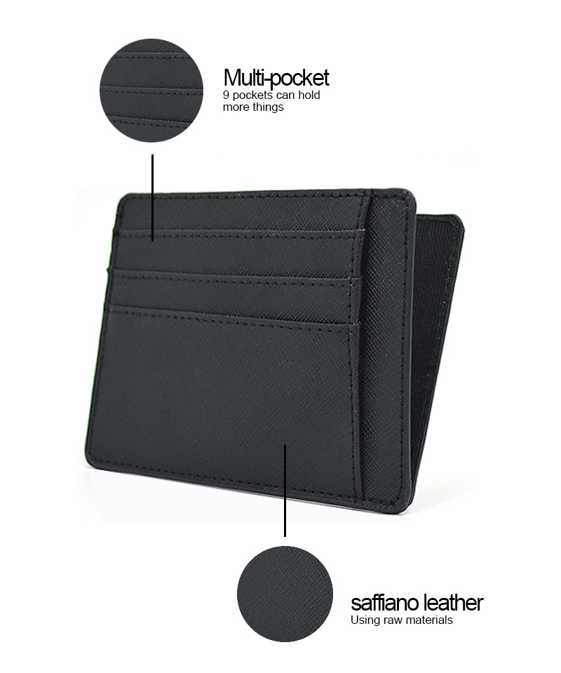 Amazon Hot Style Back 100% Saffiano Leather Cardholder