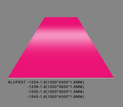 لوح لوح ألومنيوم فوشيا لامع 1.6 ملم سميك 5052 H32.5