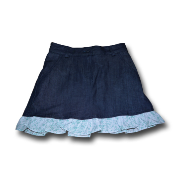 bông vải chéo go denim bowknot váy cho cô gái